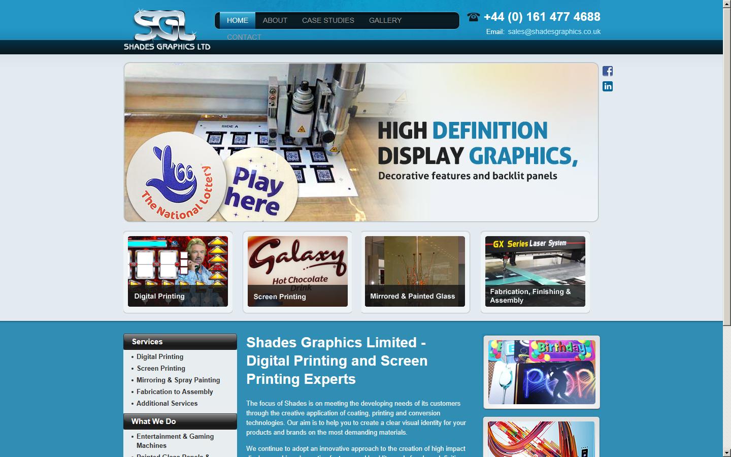 Shades Graphics Ltd Website