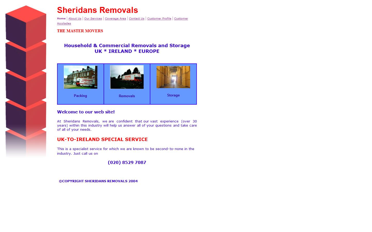 Sheridans Removals Website
