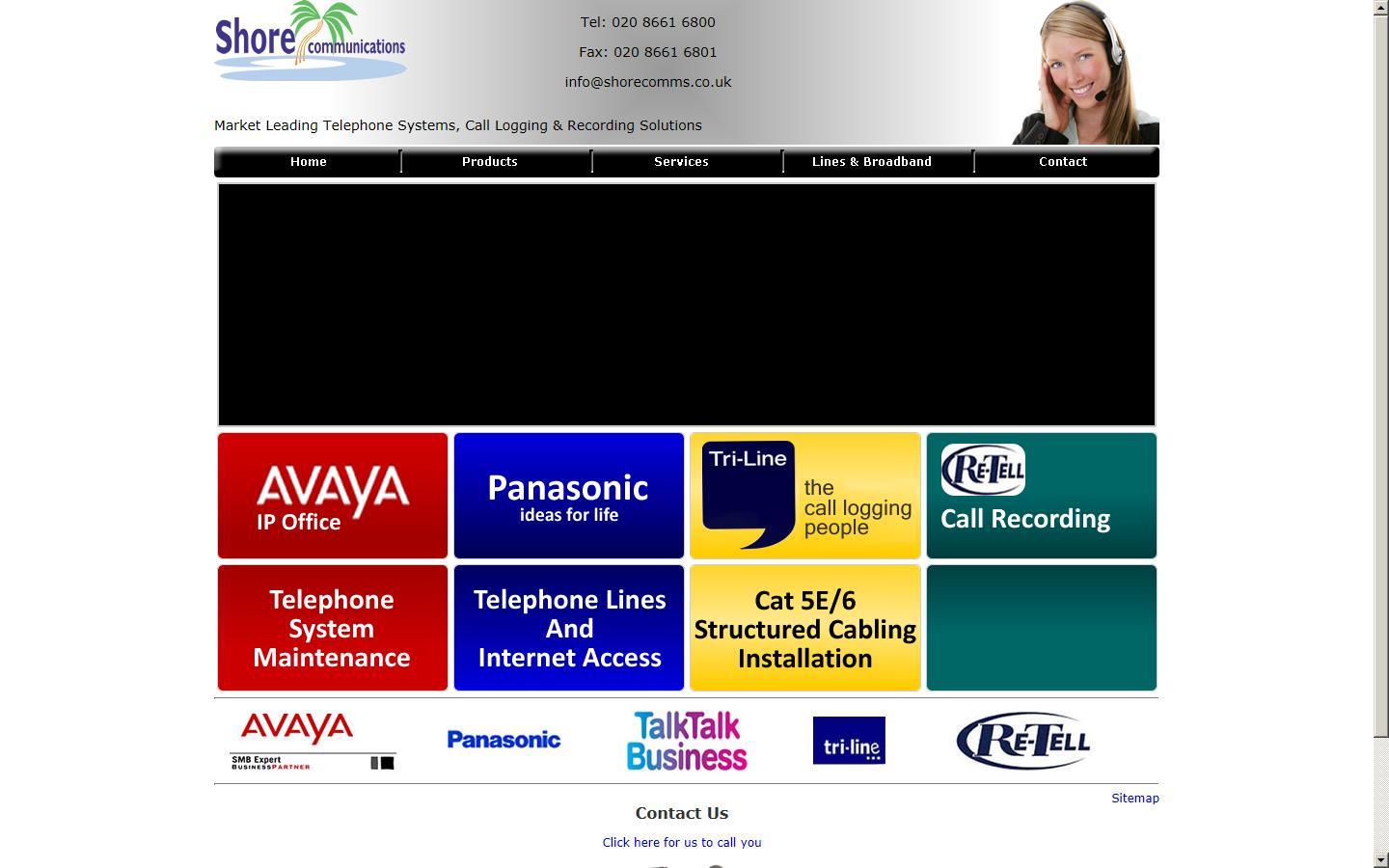 Shore Communications Ltd Website