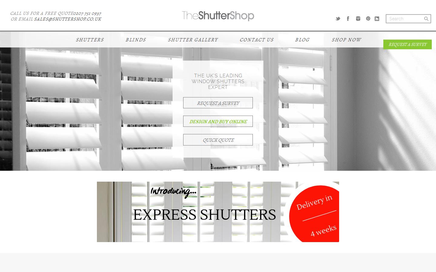 Shutter Shop Ltd  Website