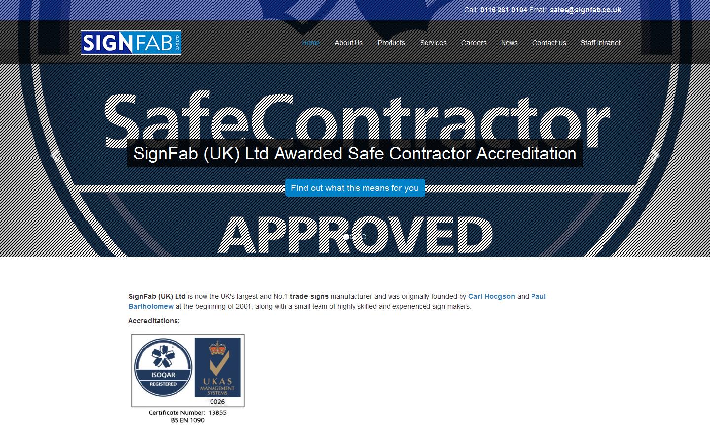 Signfab (UK) Ltd  Website