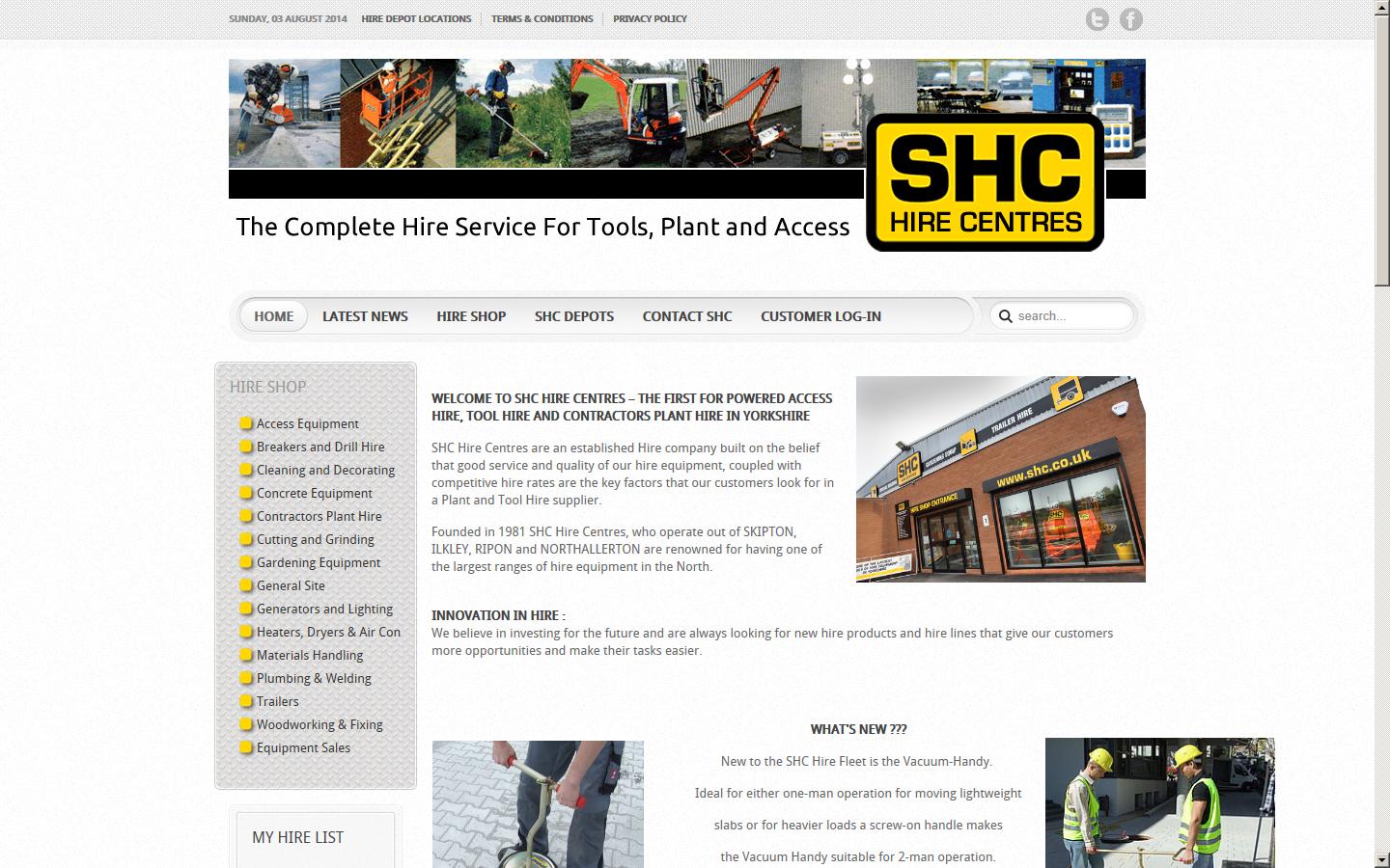 Skipton Hire Centre Ltd Website
