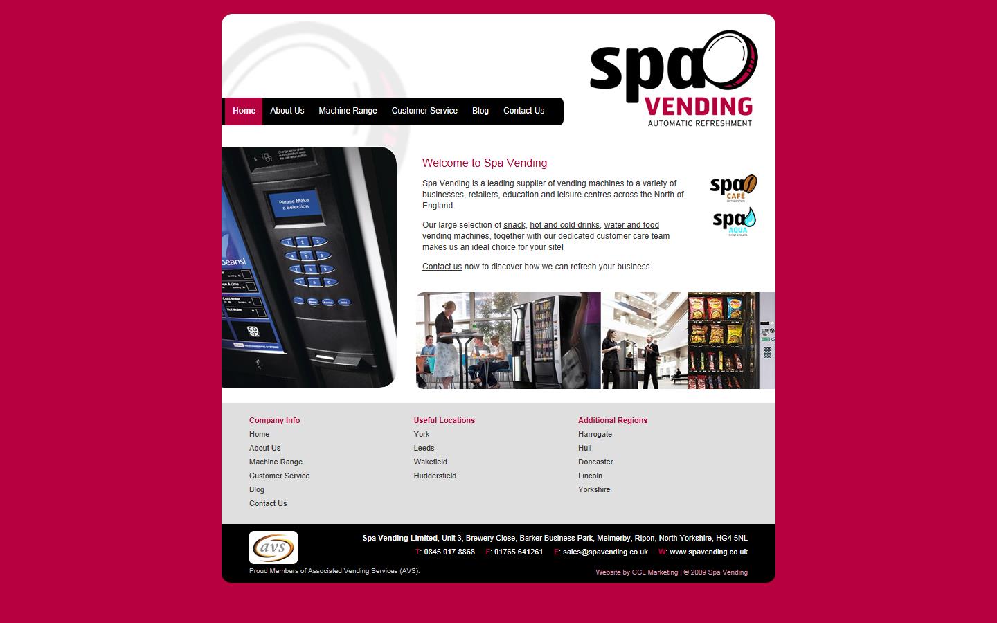 Spa Vending Ltd Website