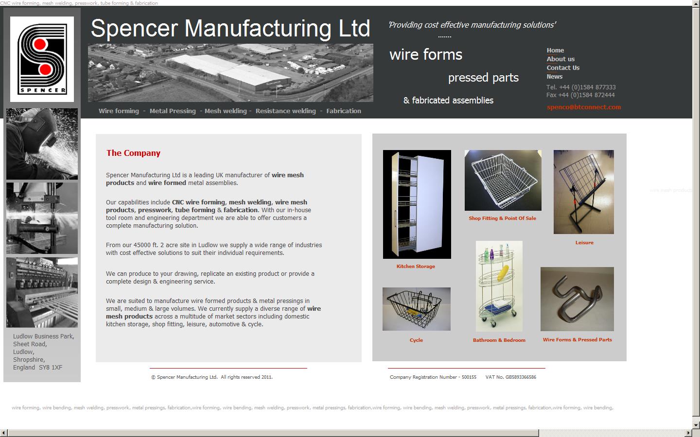 Spencer Manufacturing Ltd Website