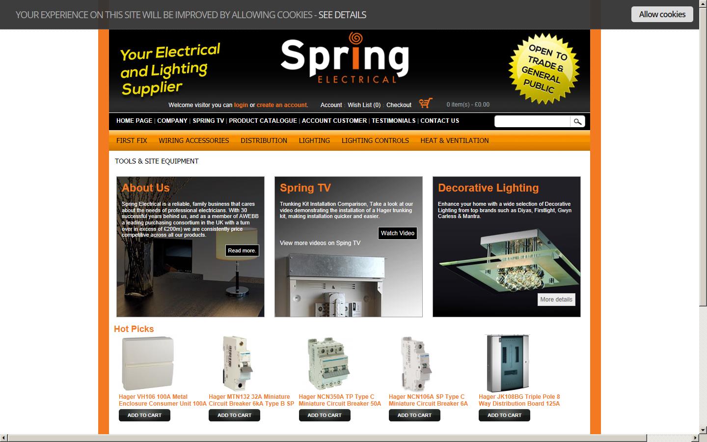 Spring Electrical Ltd Website
