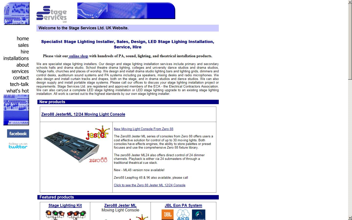 Stage Services Ltd Website