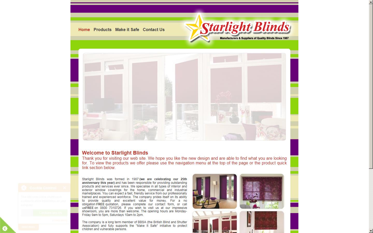 Starlight Blinds Ltd Website