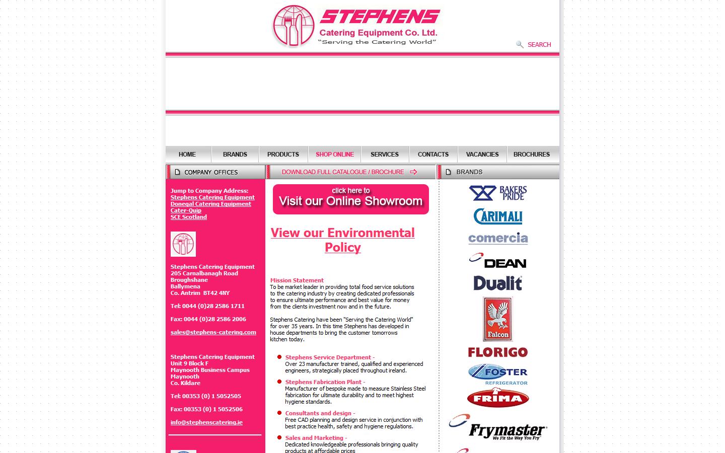 Stephens Catering Equipment Website