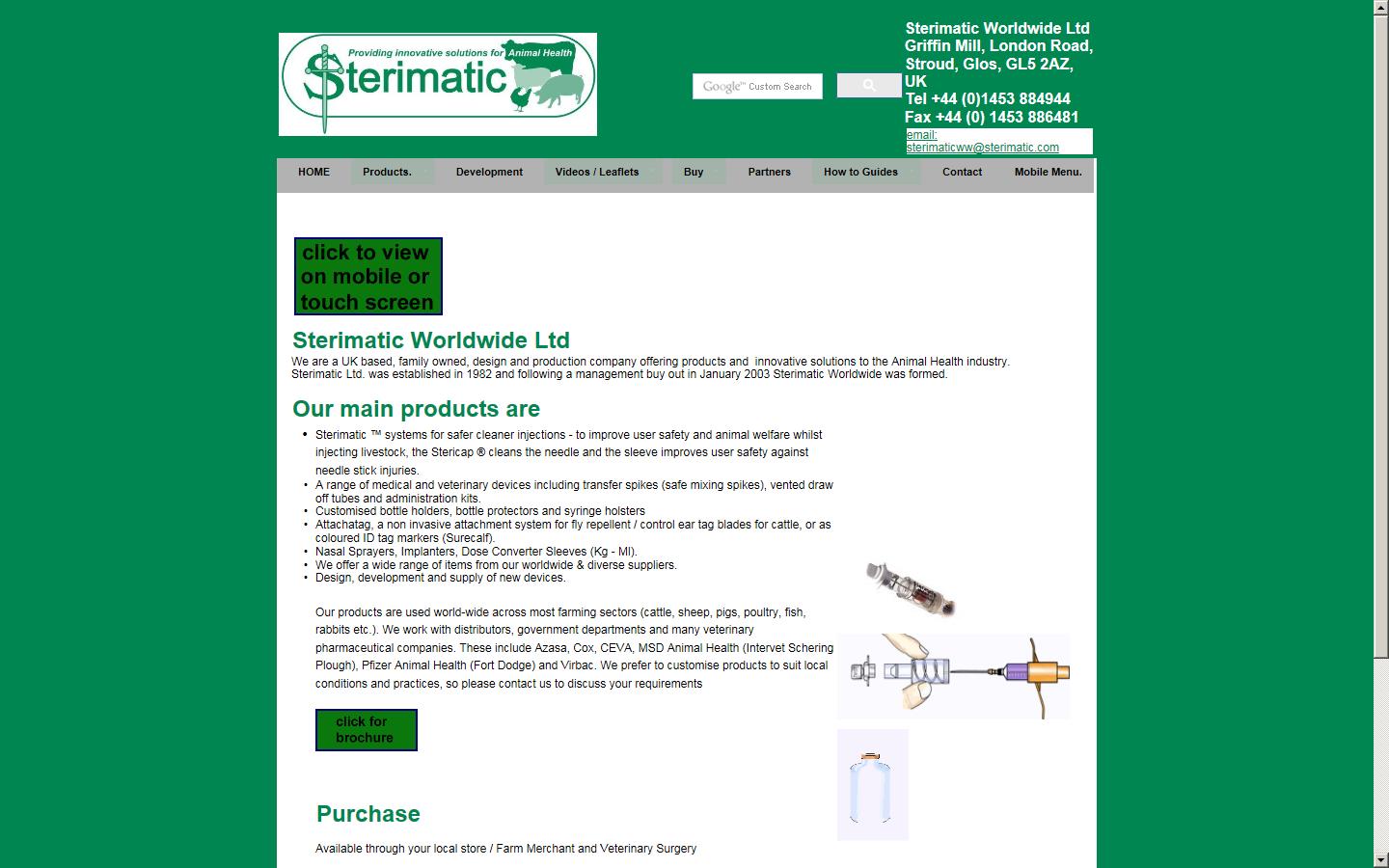 Sterimatic Wordwide Ltd Website