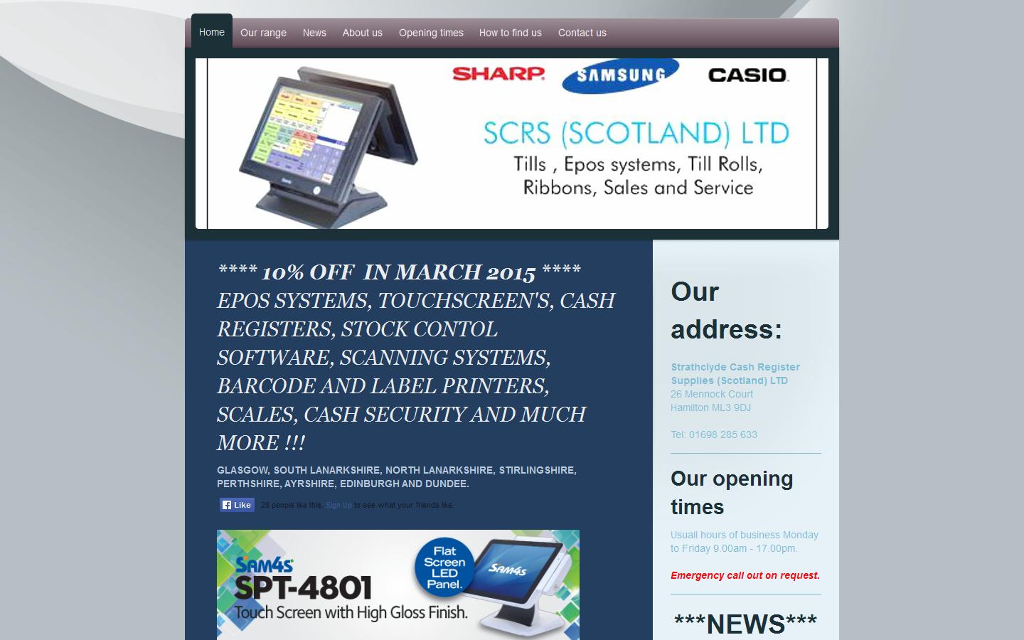Strathclyde Cash Register Supplies Ltd Website