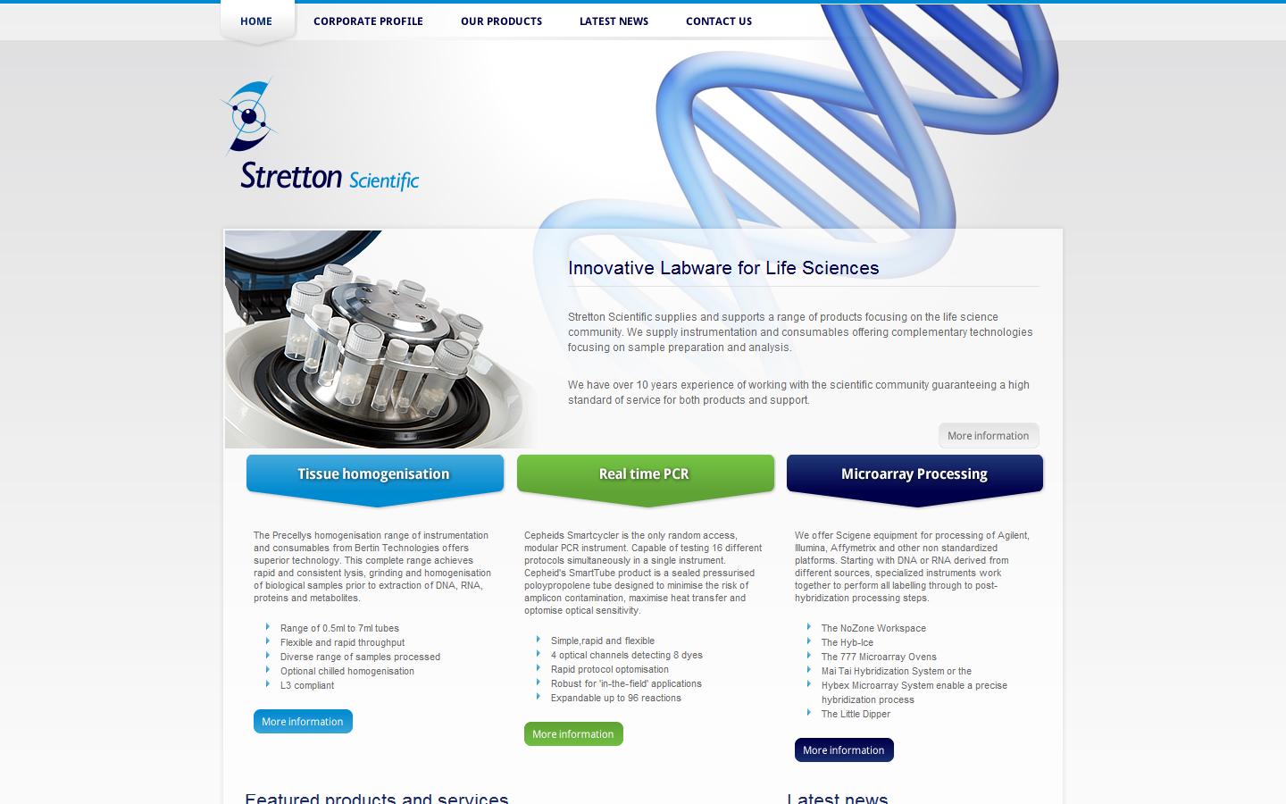 Stretton Scientific Ltd Website
