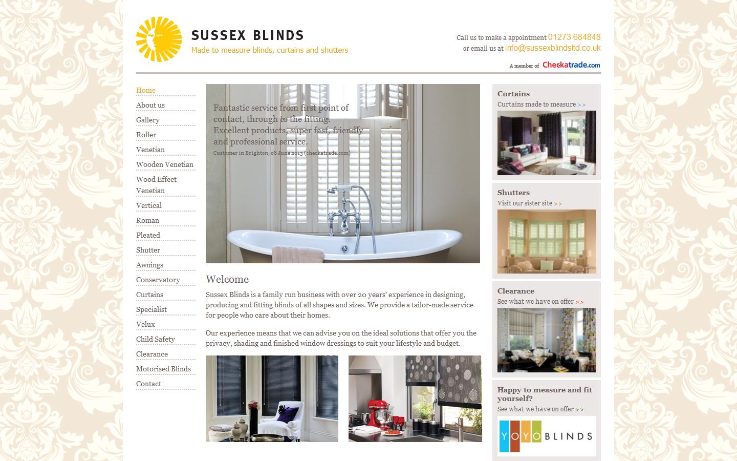 Sussex Blinds Website