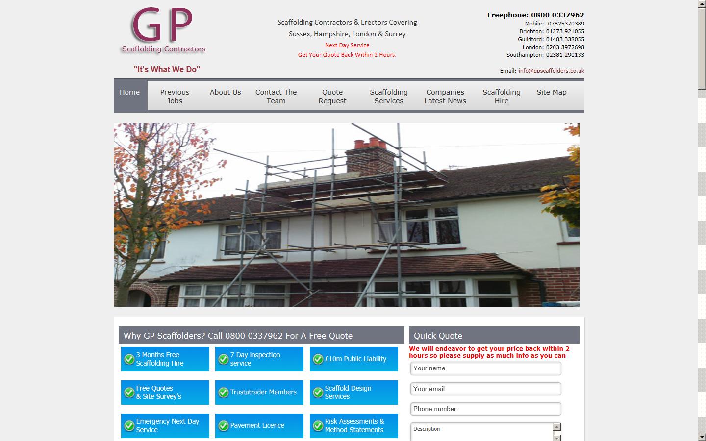 Sussex Scaffolding  Website