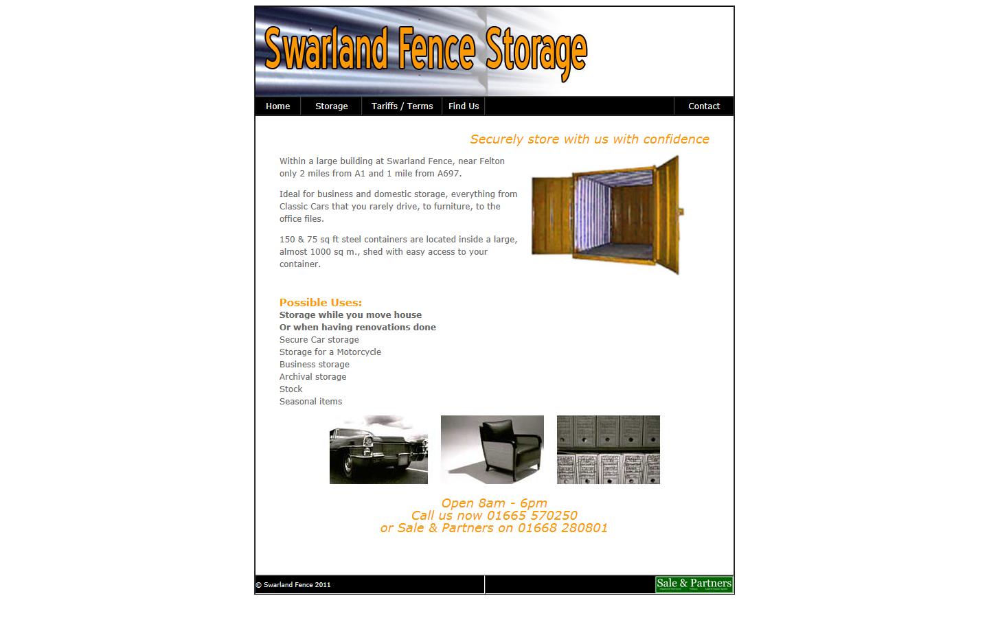Swarland Fence Storage Website