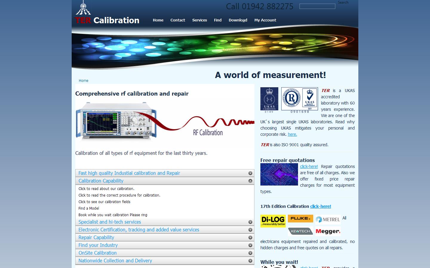 TER Calibration Ltd Website