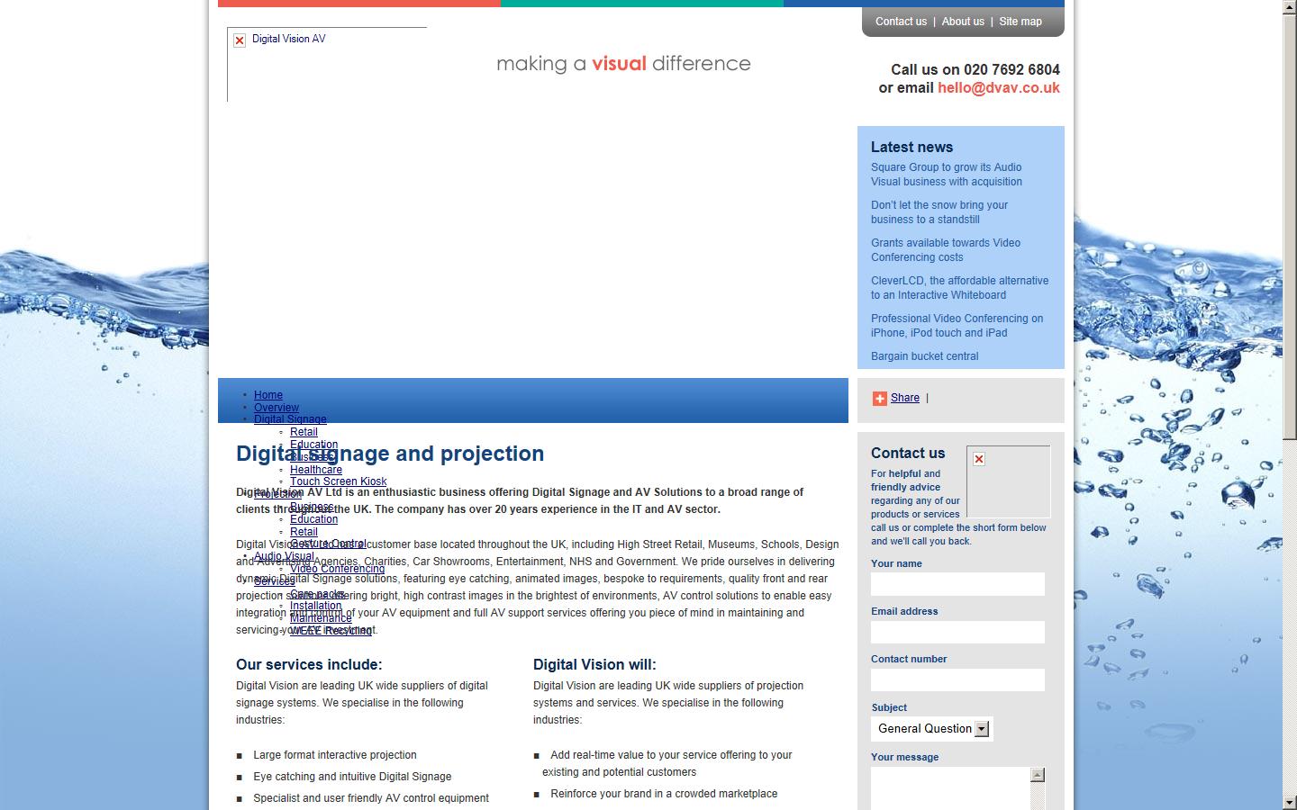 Digital Vision AV Ltd Website
