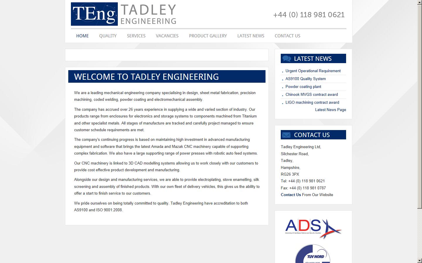 Tadley Engineering Ltd Website
