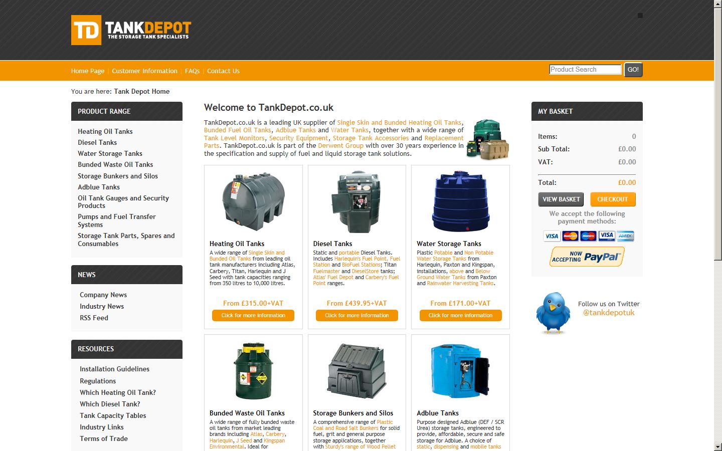 TankDepot.co.uk Website