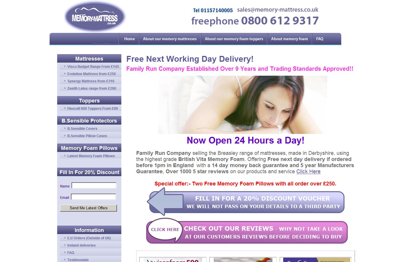 Memory Mattress Website