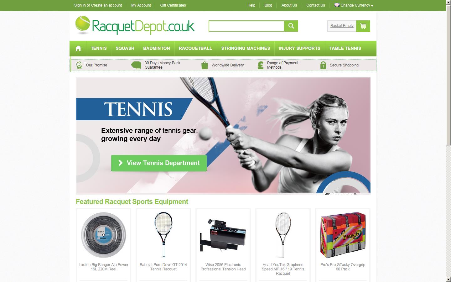 Racquet Depot UK Website