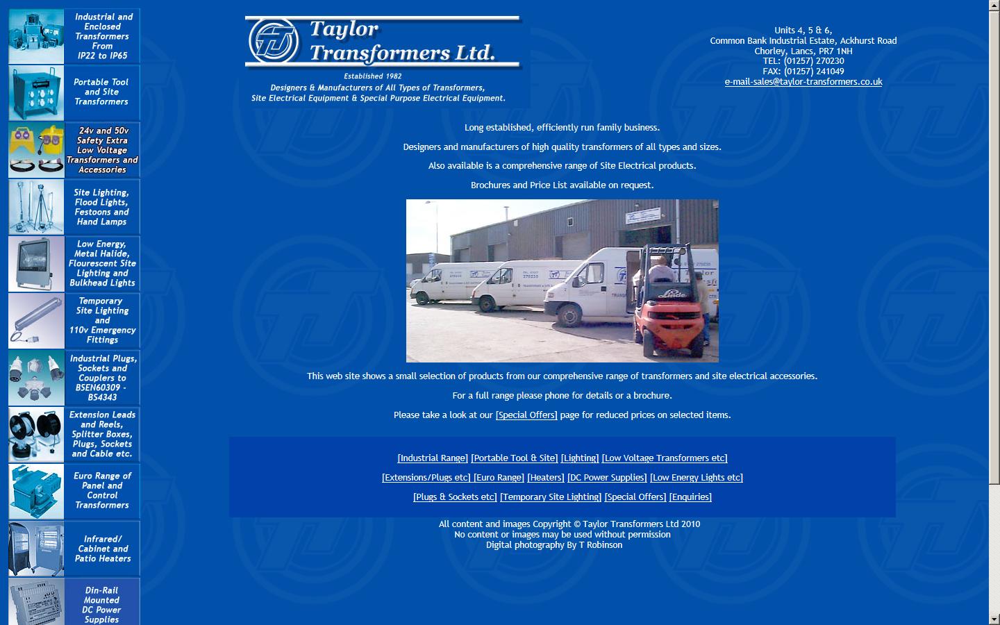 Taylor Transformers Ltd Website