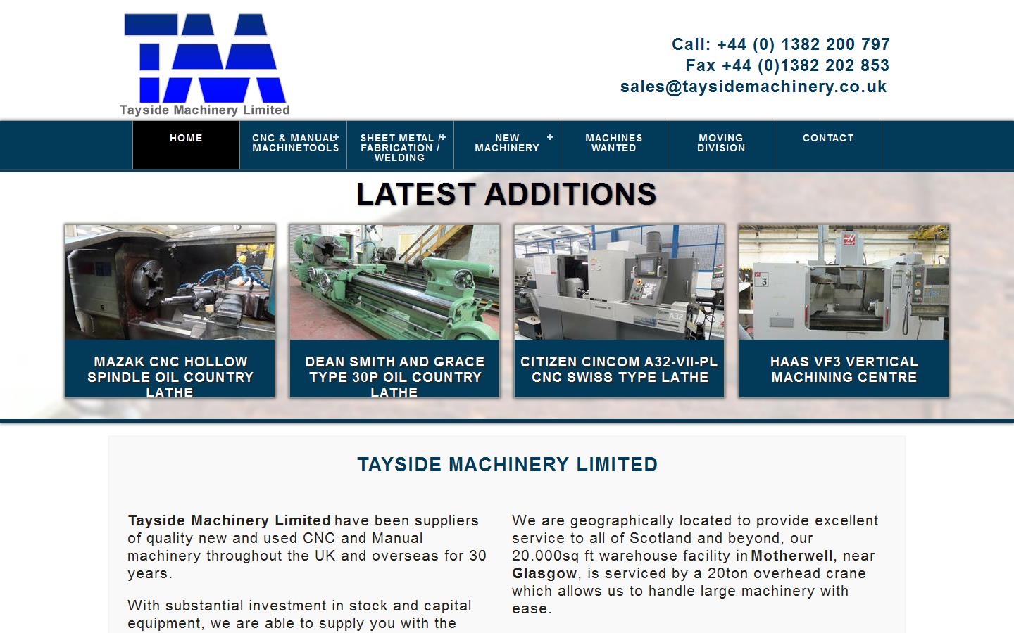 Tayside Machinery Ltd  Website