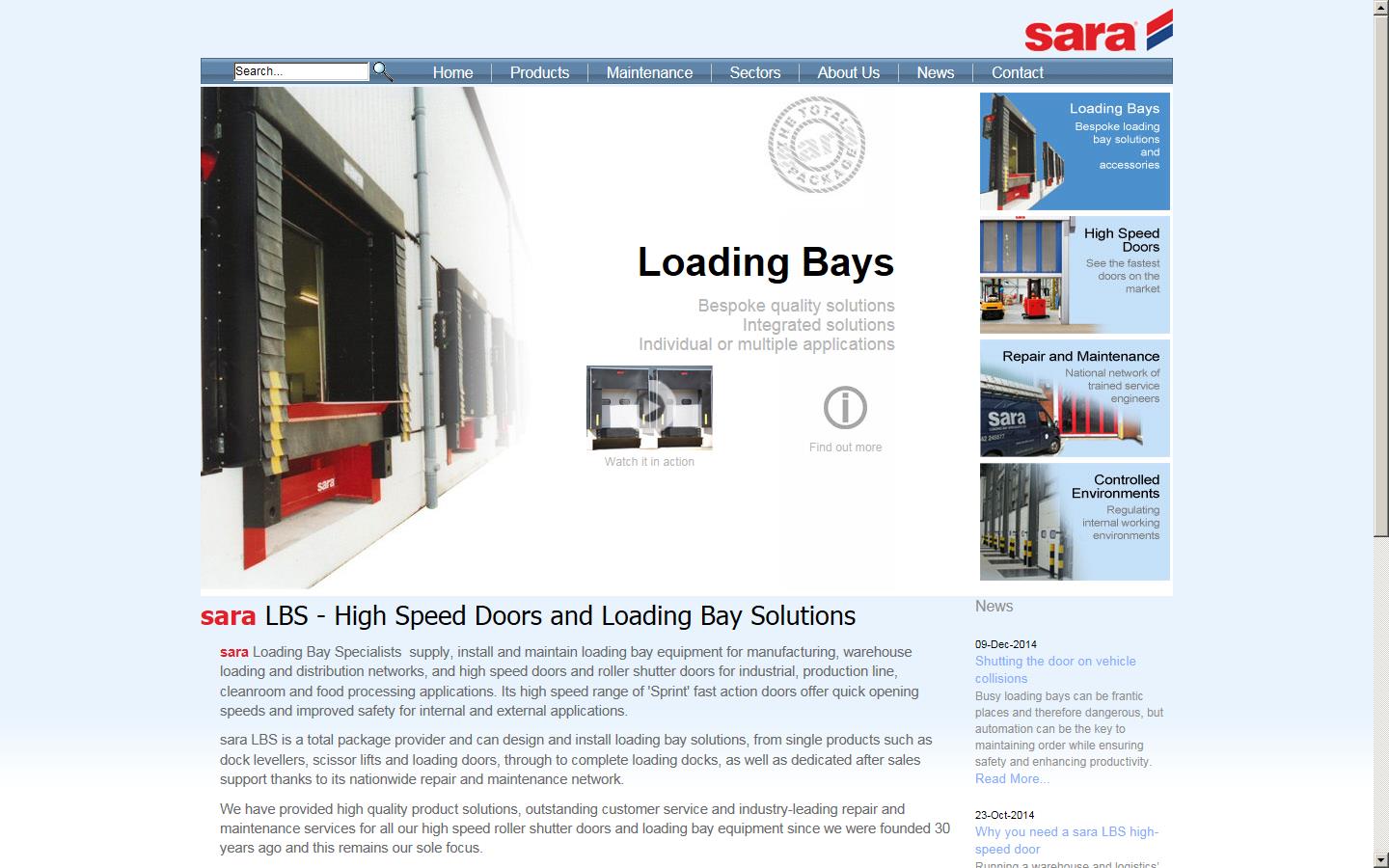 Sara Loading Bay Specialists Website