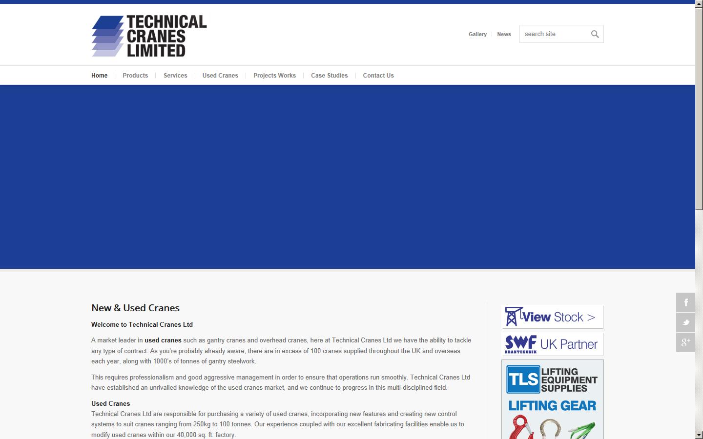 Technical Cranes Ltd Website