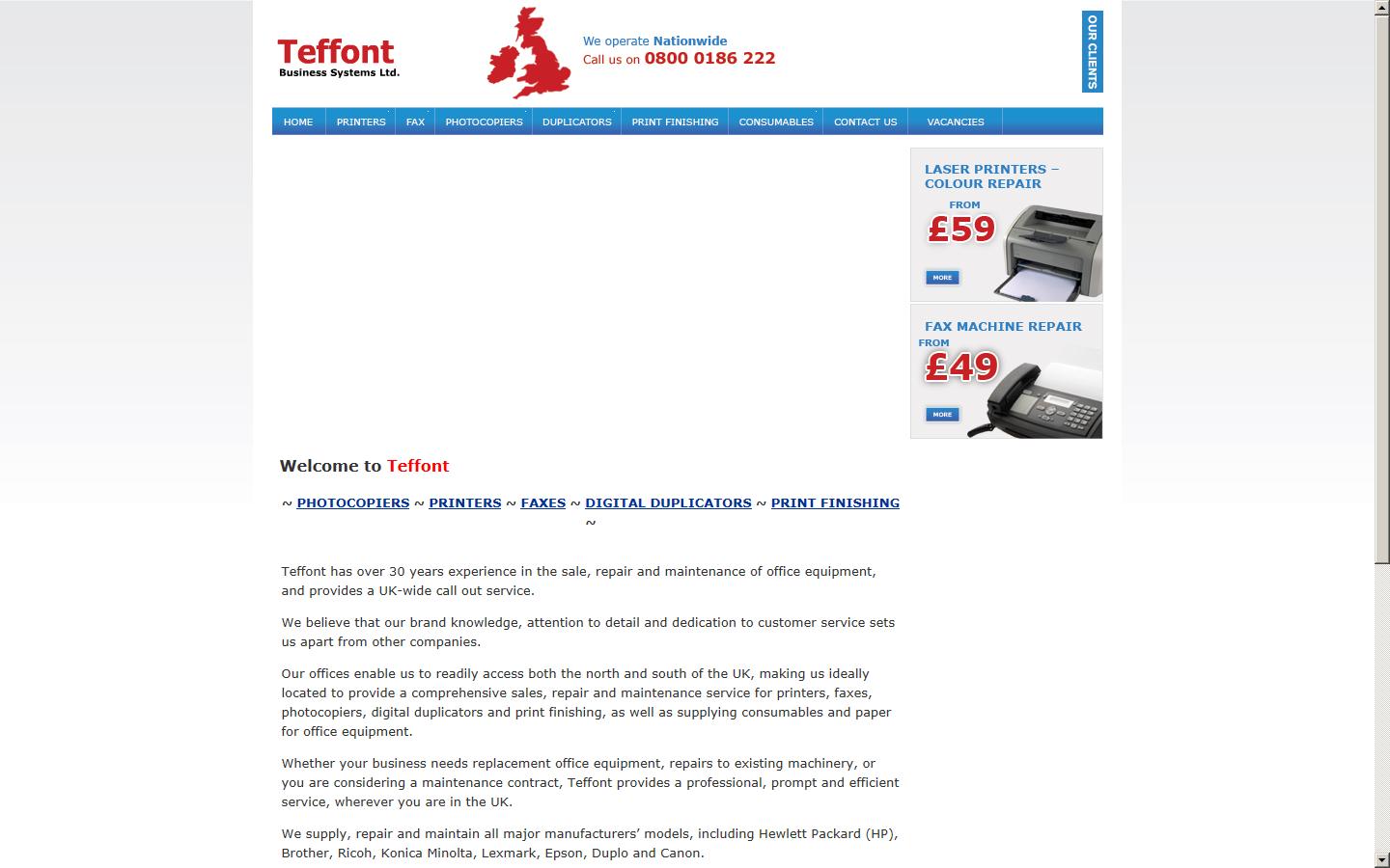 Teffont Business Systems Ltd Website