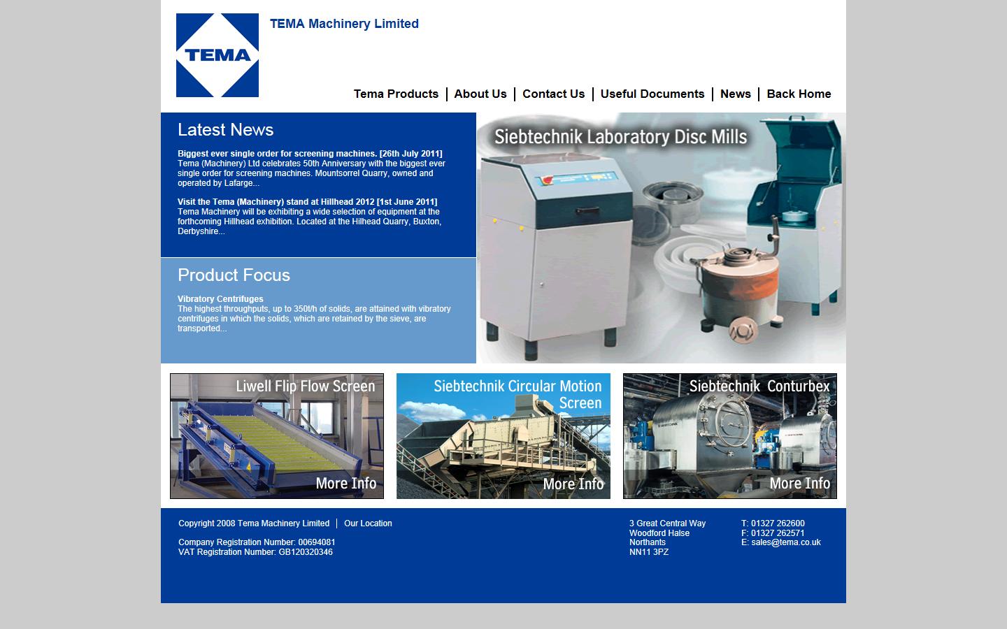 TEMA Machinery Ltd Website