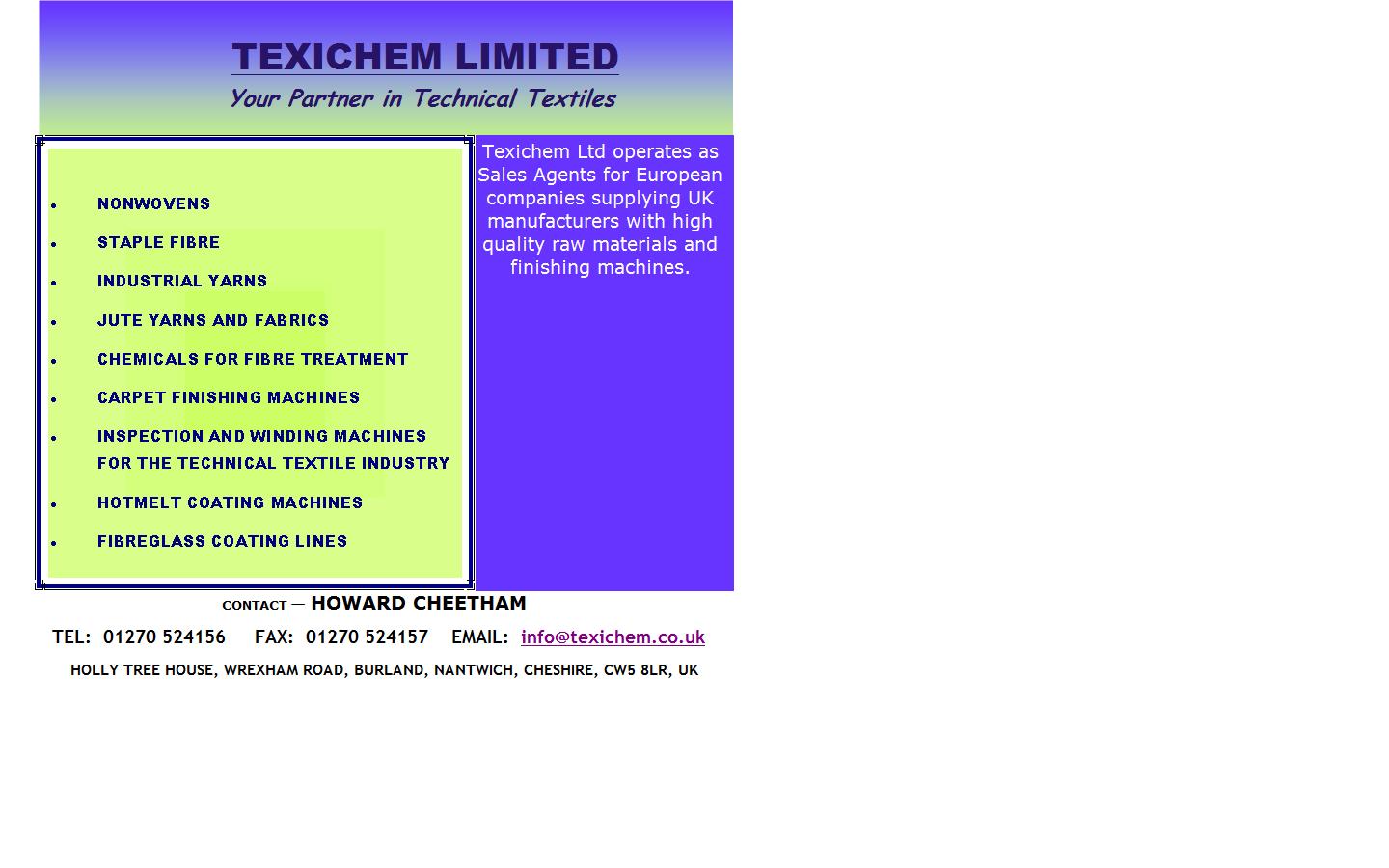 Texichem Ltd Website