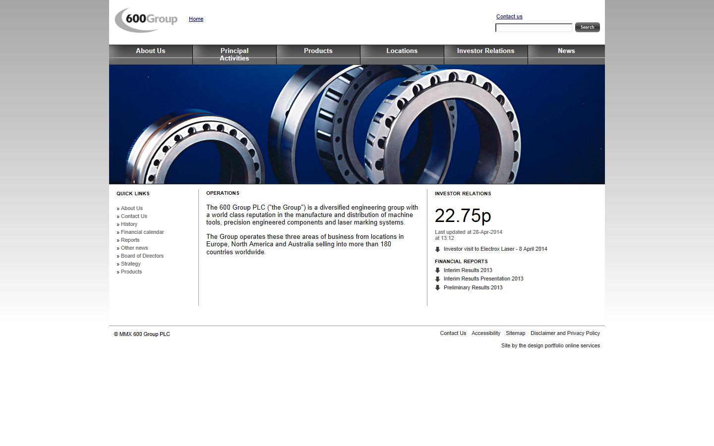 The 600 Group PLC Website