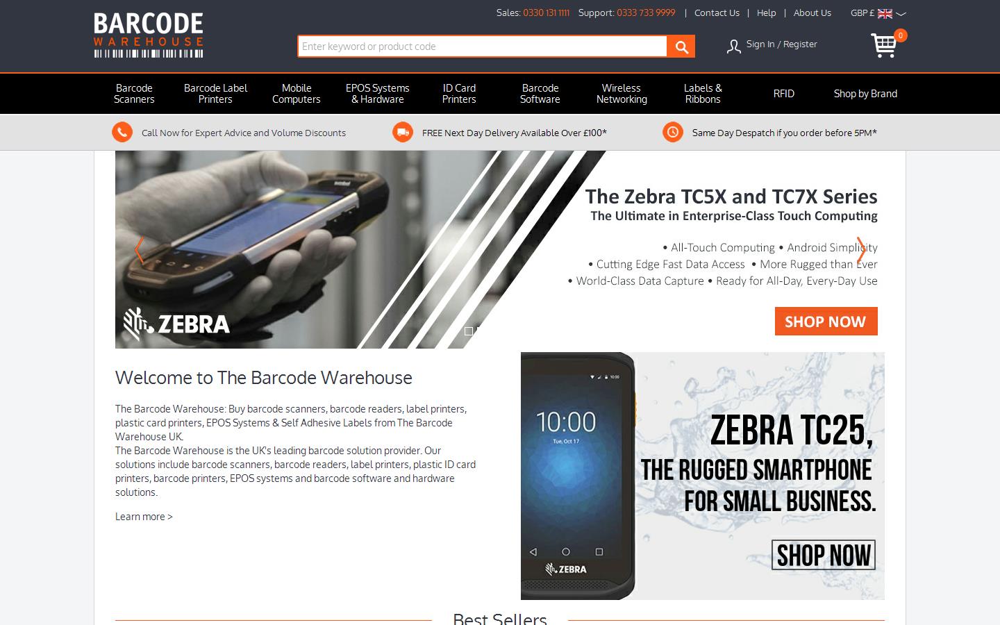 The Barcode Warehouse Ltd Website