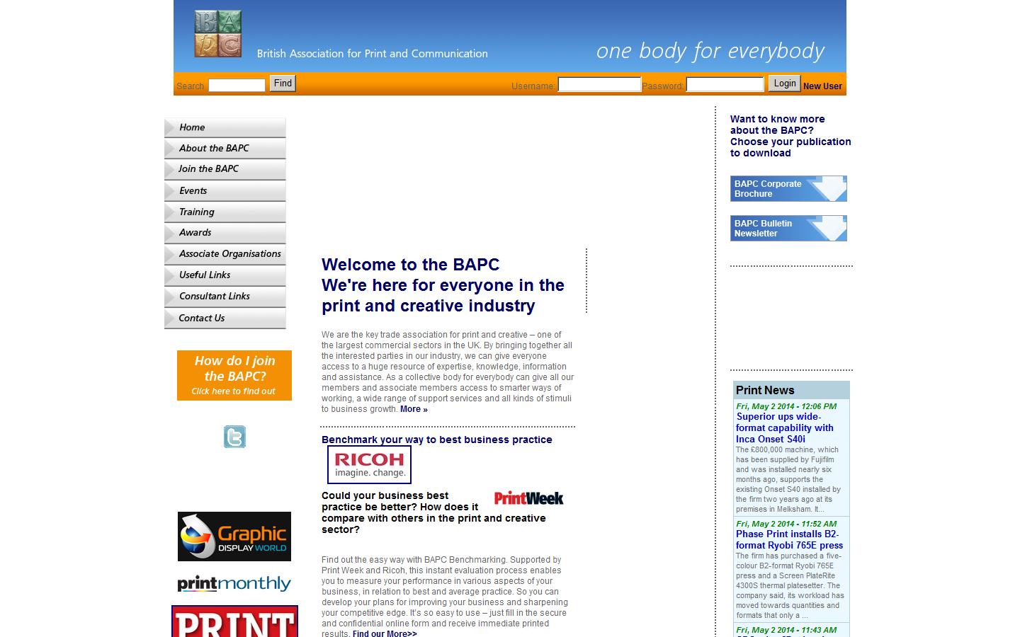 The British Association for Print & Communication Website