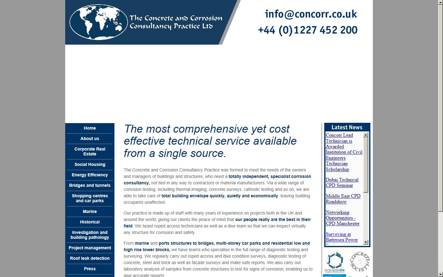 The Concrete & Corrosion Consultancy Practice Ltd Website