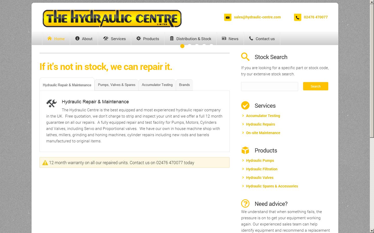 The Hydraulic Centre Website