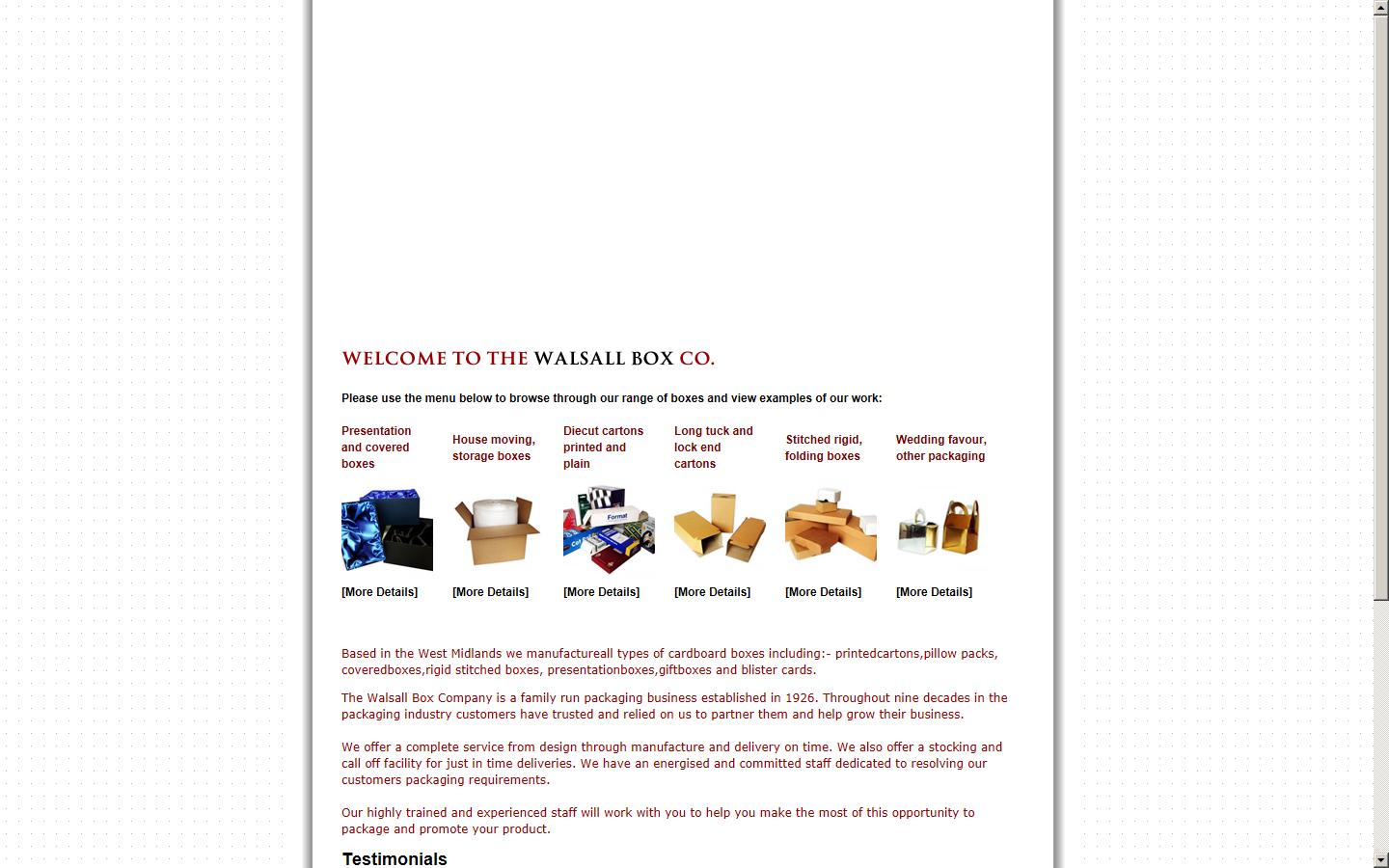 The Walsall Box Company Ltd Website