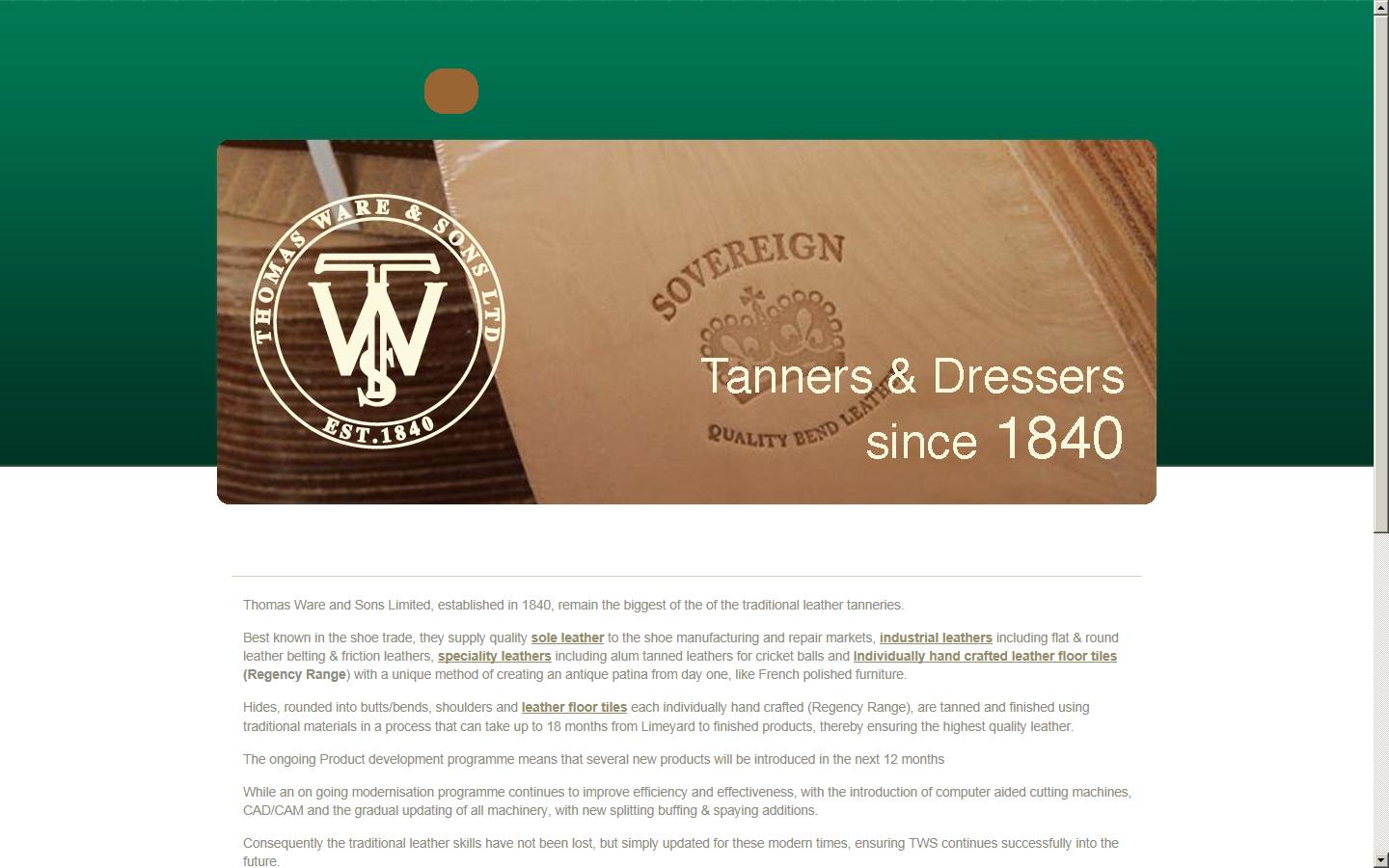 Thomas Ware & Sons Ltd Website