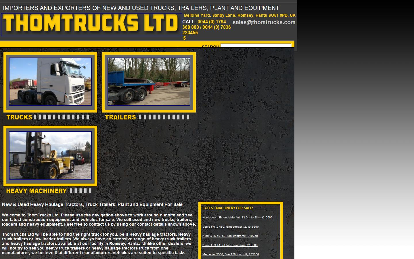 ThomTrucks Ltd Website