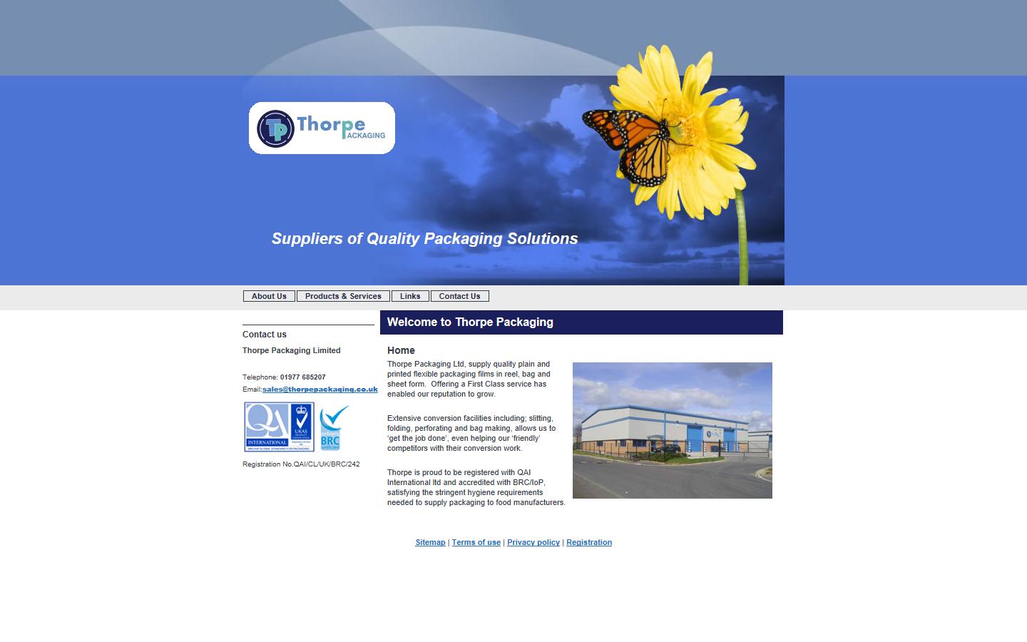 Thorpe Packaging Ltd Website