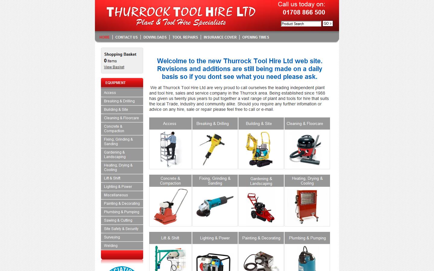 Thurrock Tool Hire Ltd Website