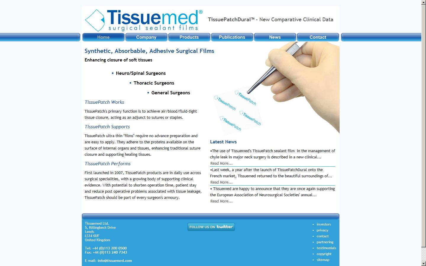 Tissuemed Ltd Website