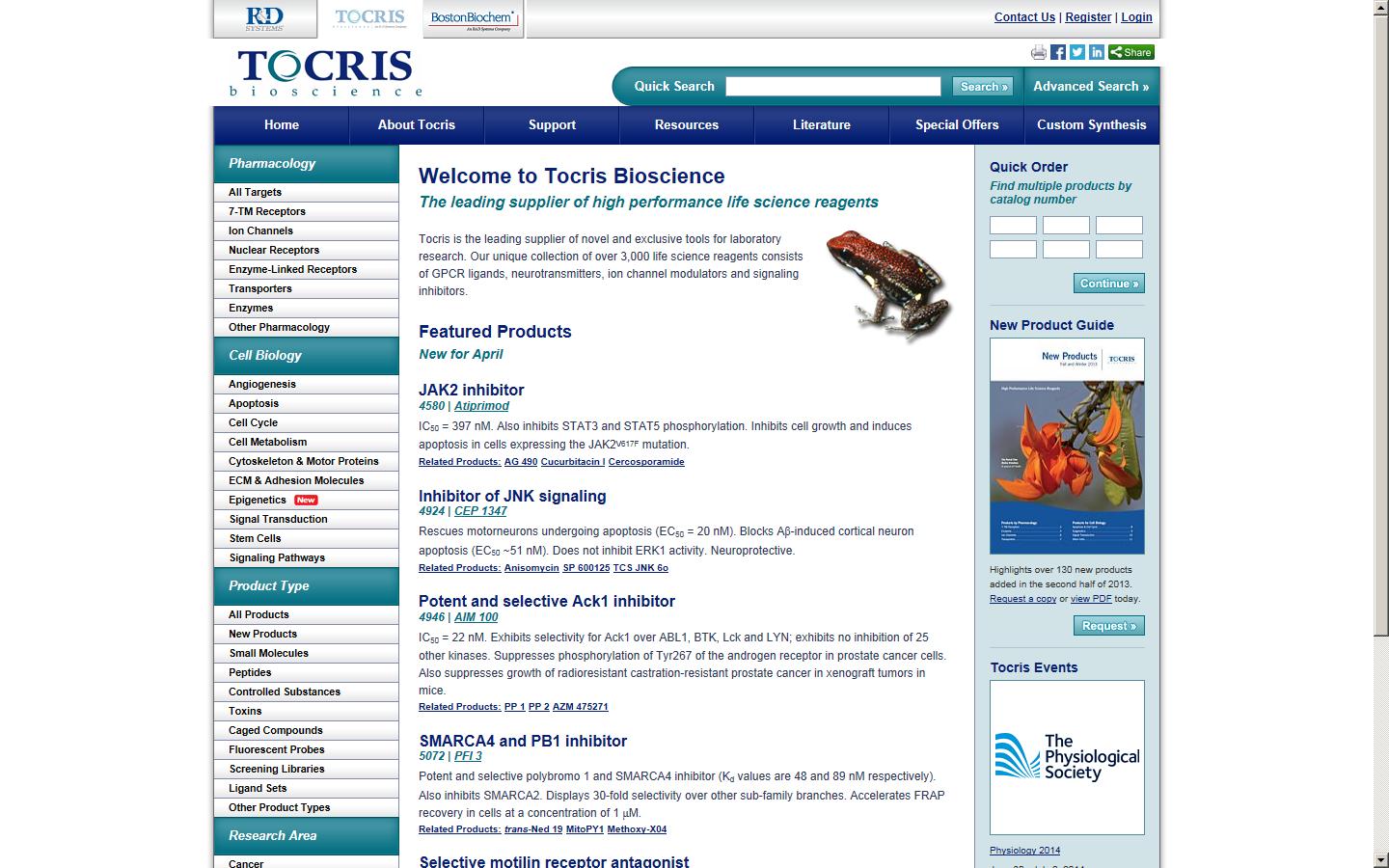 Tocris Bioscience Website