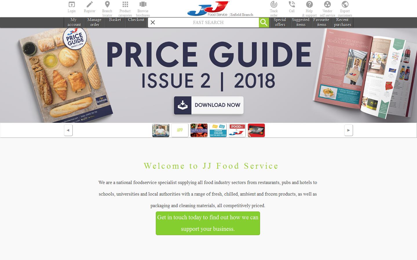 JJ FOOD SERVICE LIMITED - ENFIELD Website