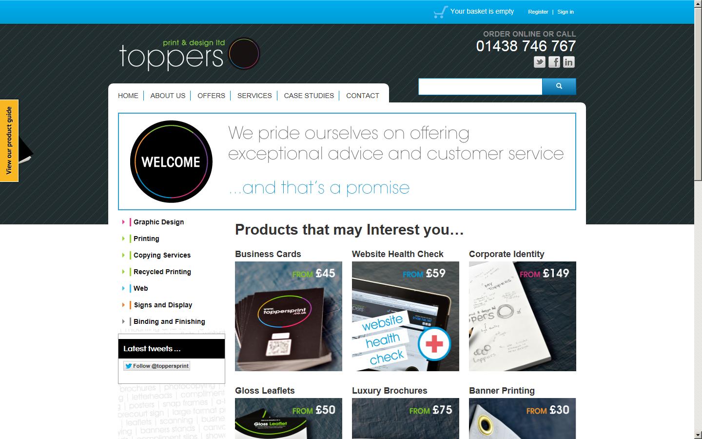 Toppers Print & Design Ltd Website