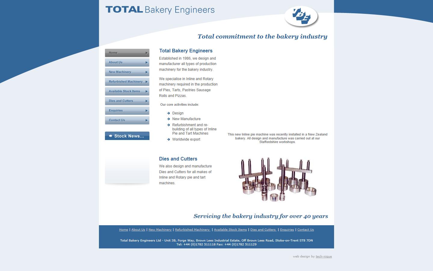 Total Bakery Engineers Ltd Website