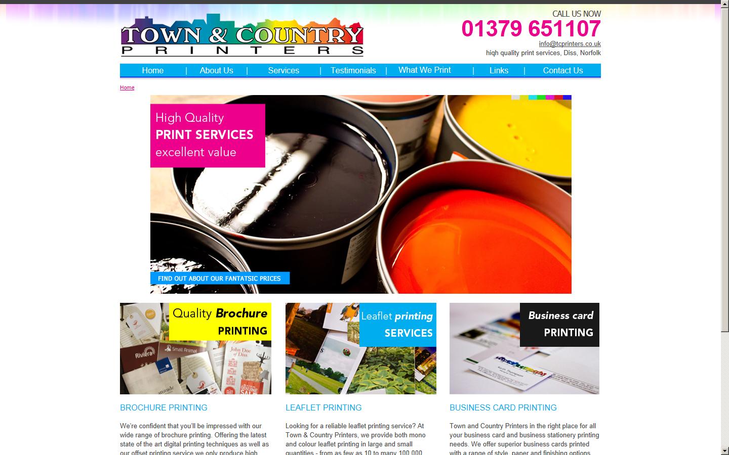 Town & Country Printers Ltd Website