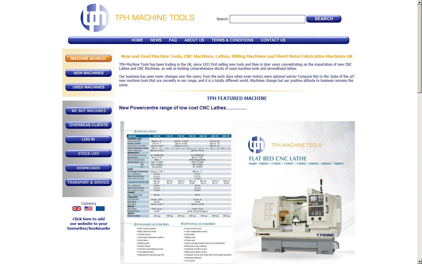 TPH Machine Tools Ltd  Website
