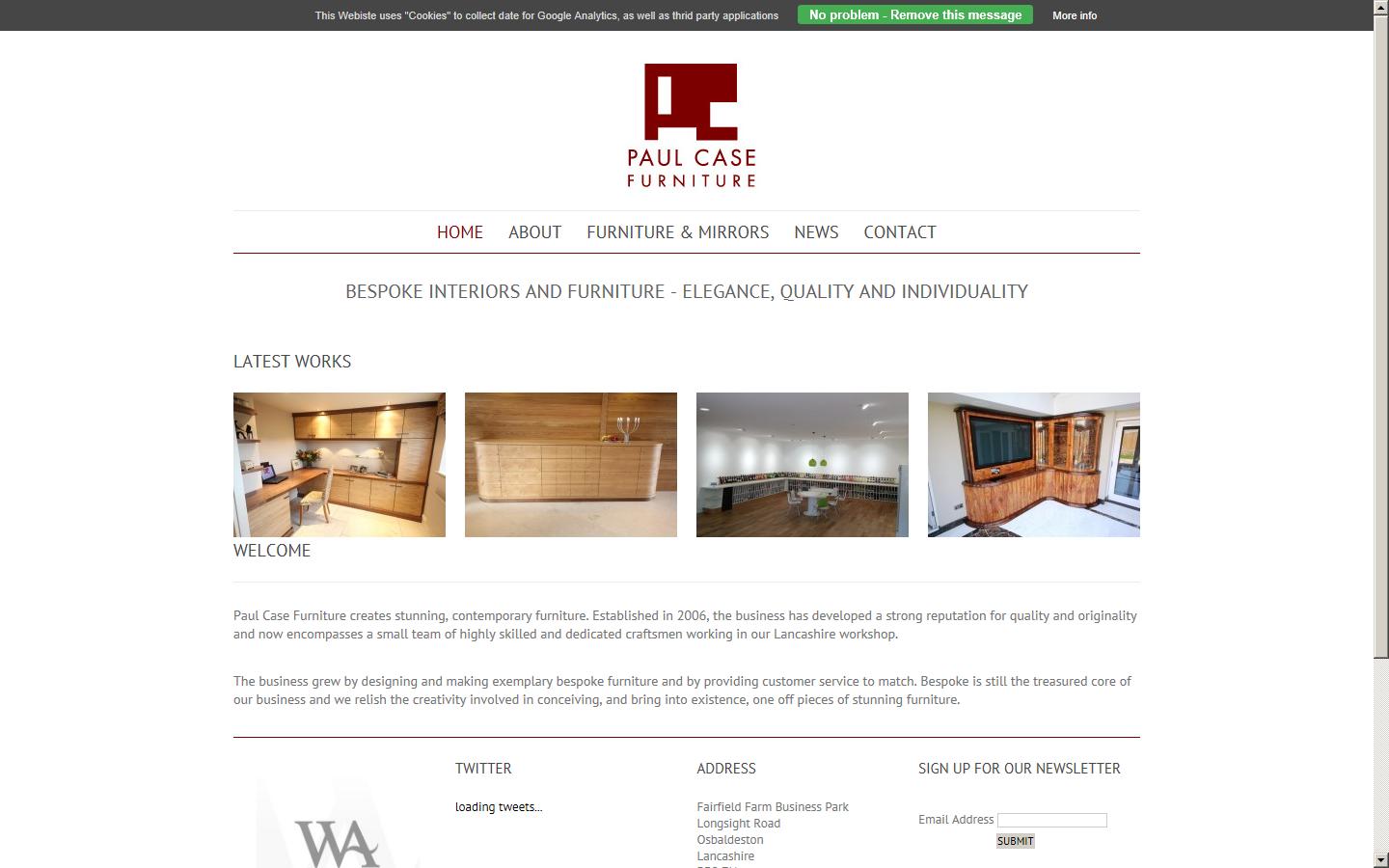 Paul Case Furniture Website