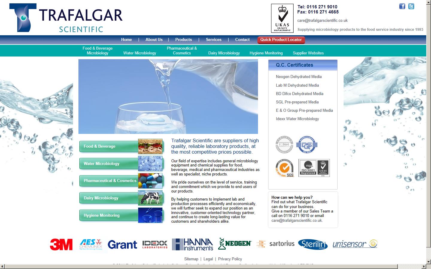 Trafalgar Scientific Ltd Website